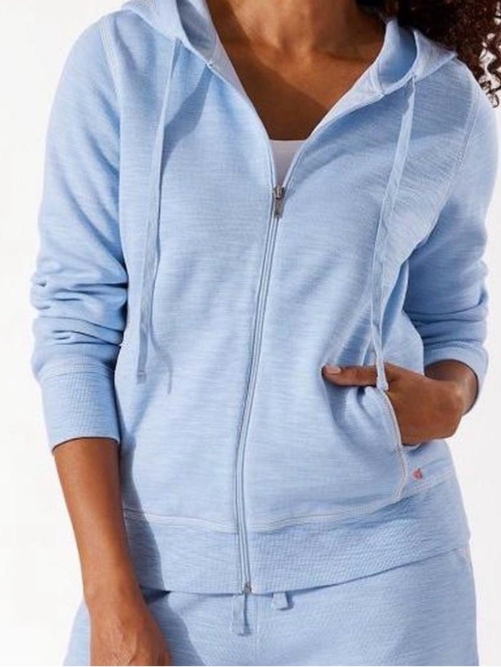 Tommy Bahama women’s Tobago bay full zip hoodie- Baby blue. Size XL